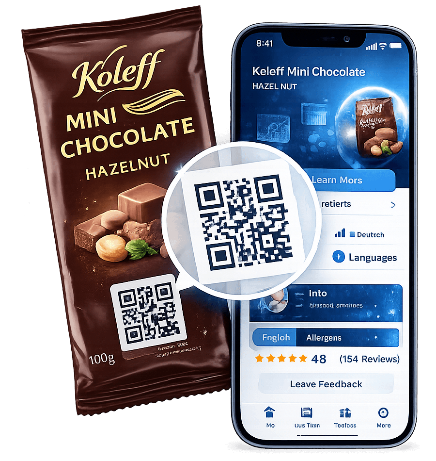 Koleff Mini Chocolate with ProductPass app